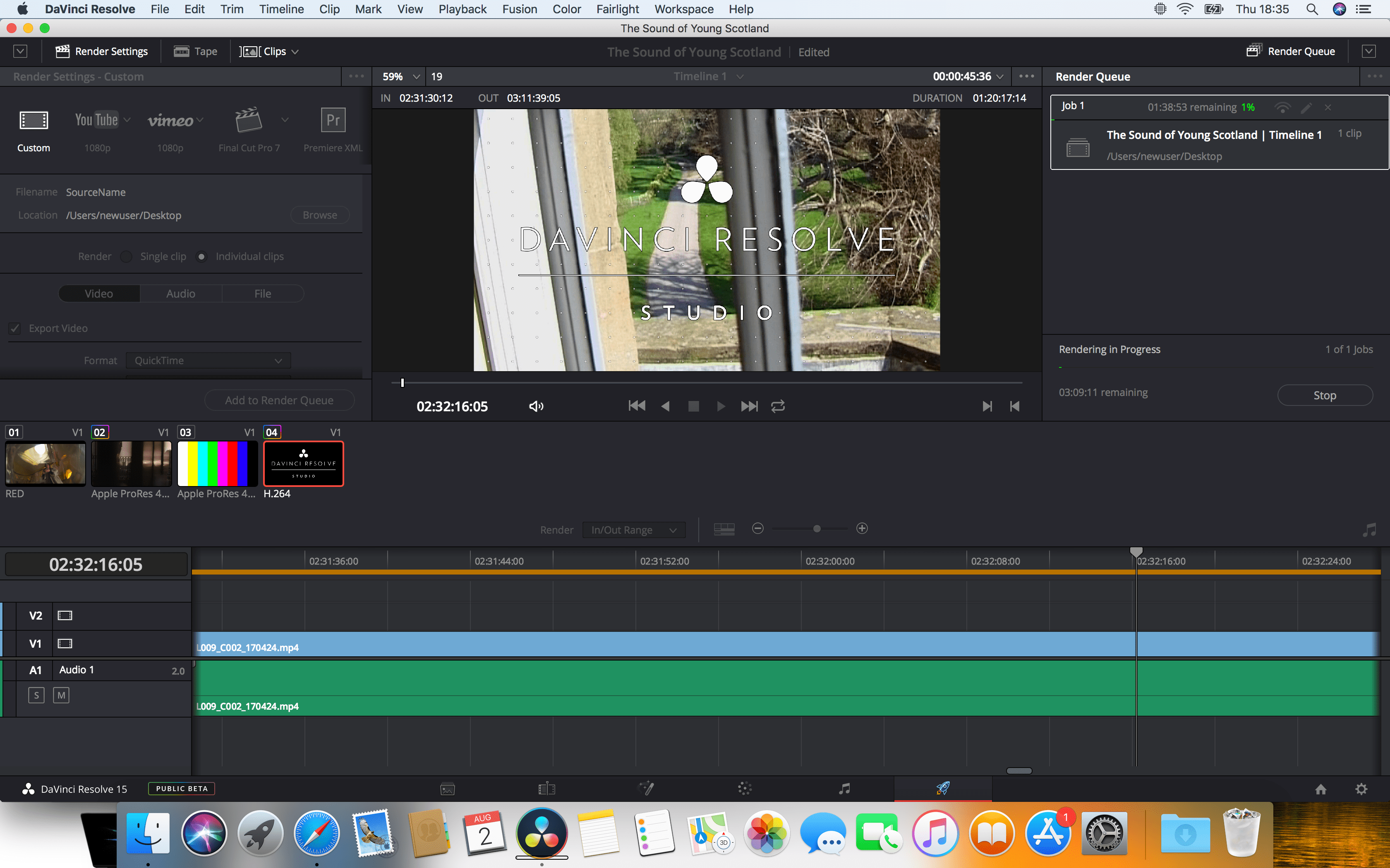 H264 Long Clip - NR and Reframe - with egpu