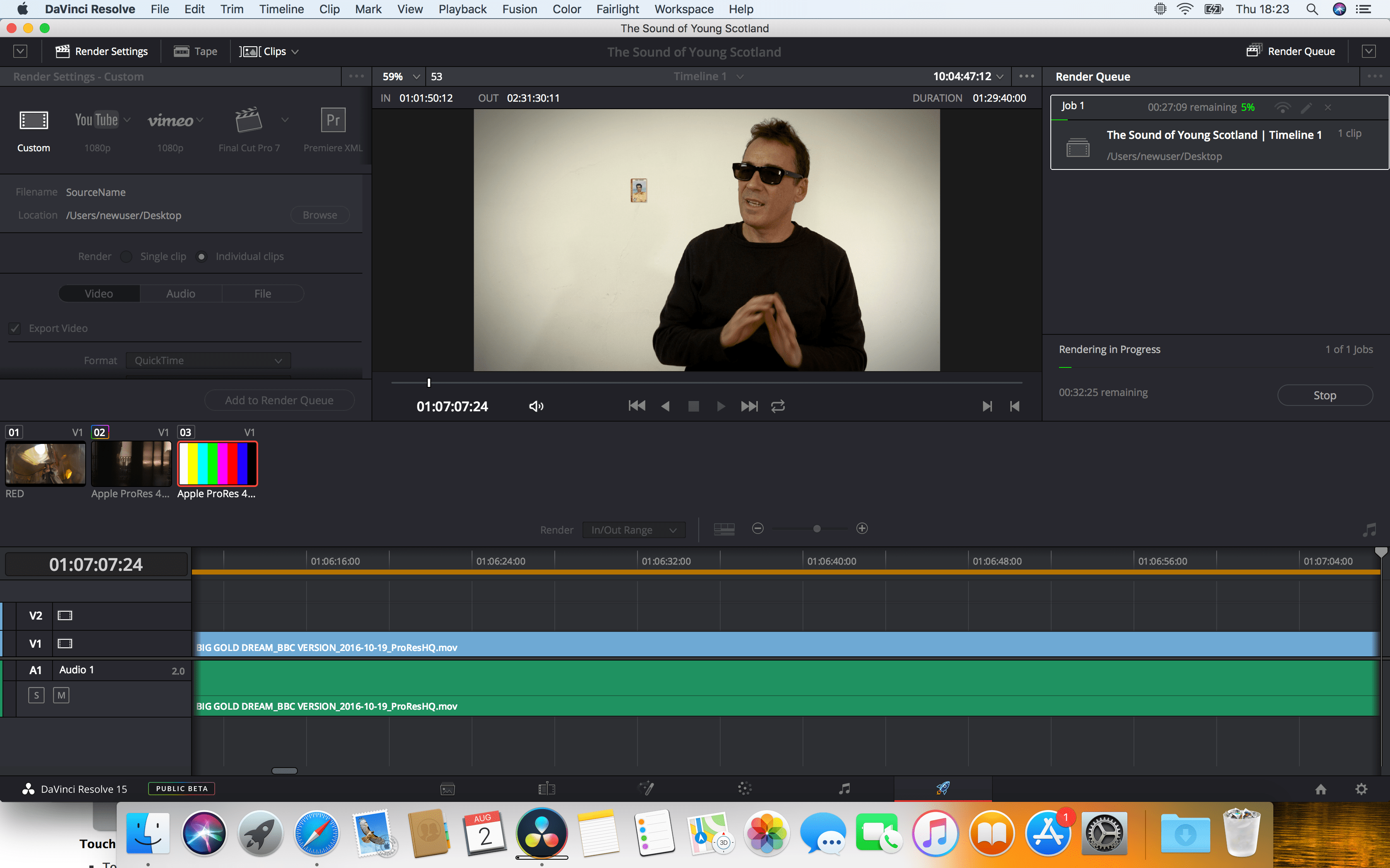 ProRes 422HQ to H264 without egpu - render